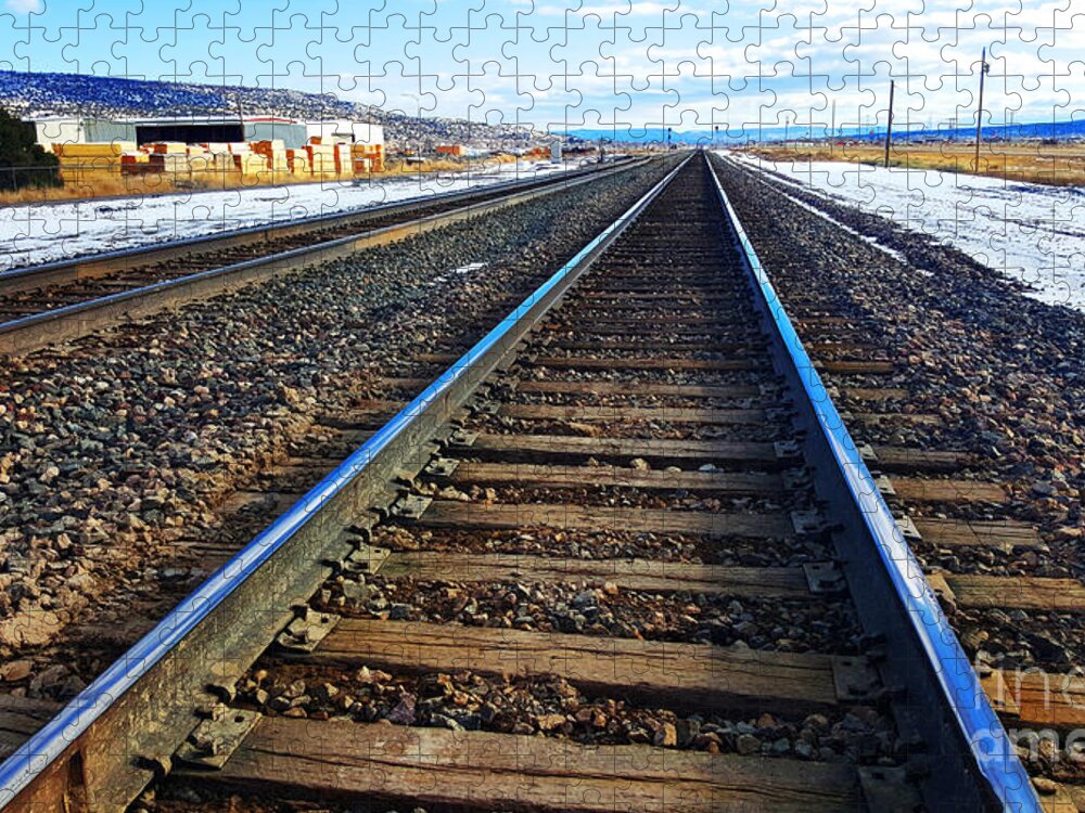 Southwest Landscape Jigsaw Puzzle featuring the photograph Working on the railroad by Robert WK Clark