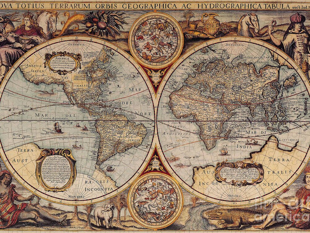 World Map Jigsaw Puzzle featuring the photograph World Map 1636 by Photo Researchers