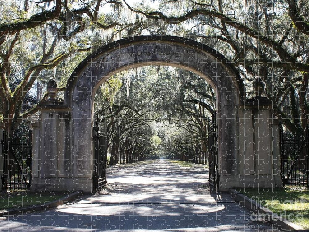 Gate Jigsaw Puzzle featuring the photograph Wormsloe Plantation Gate by Carol Groenen