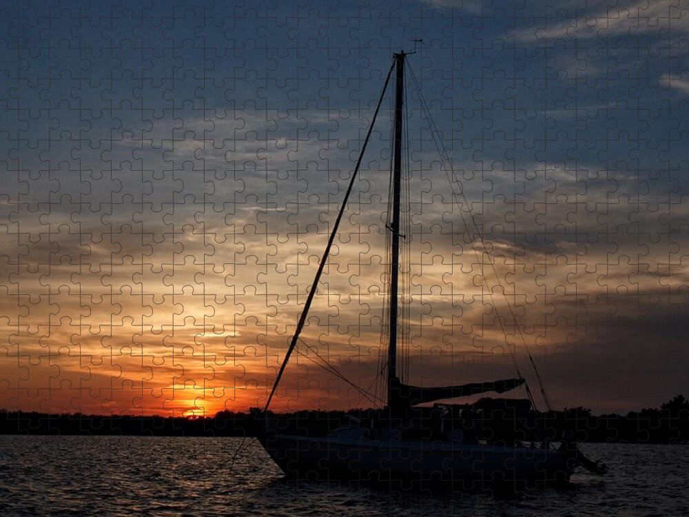 Wrightsville Beach Jigsaw Puzzle featuring the photograph Wrightsville Sunset by Chris Berrier