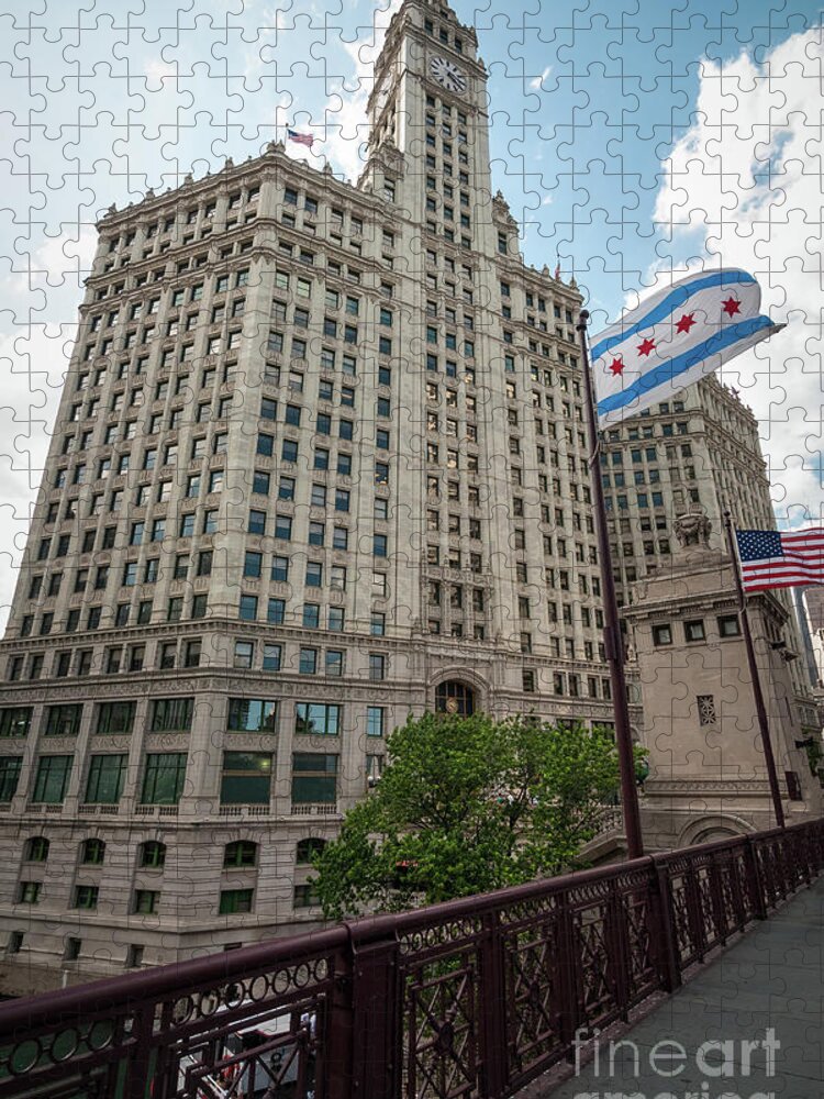 Chicago Jigsaw Puzzle featuring the photograph Wrigley Building by David Levin