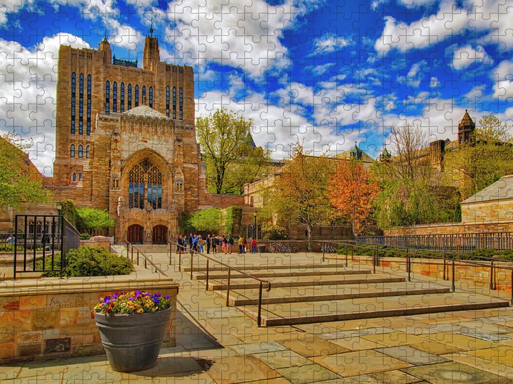 Yale University Jigsaw Puzzle featuring the photograph Yale University Sterling Library II by Susan Candelario