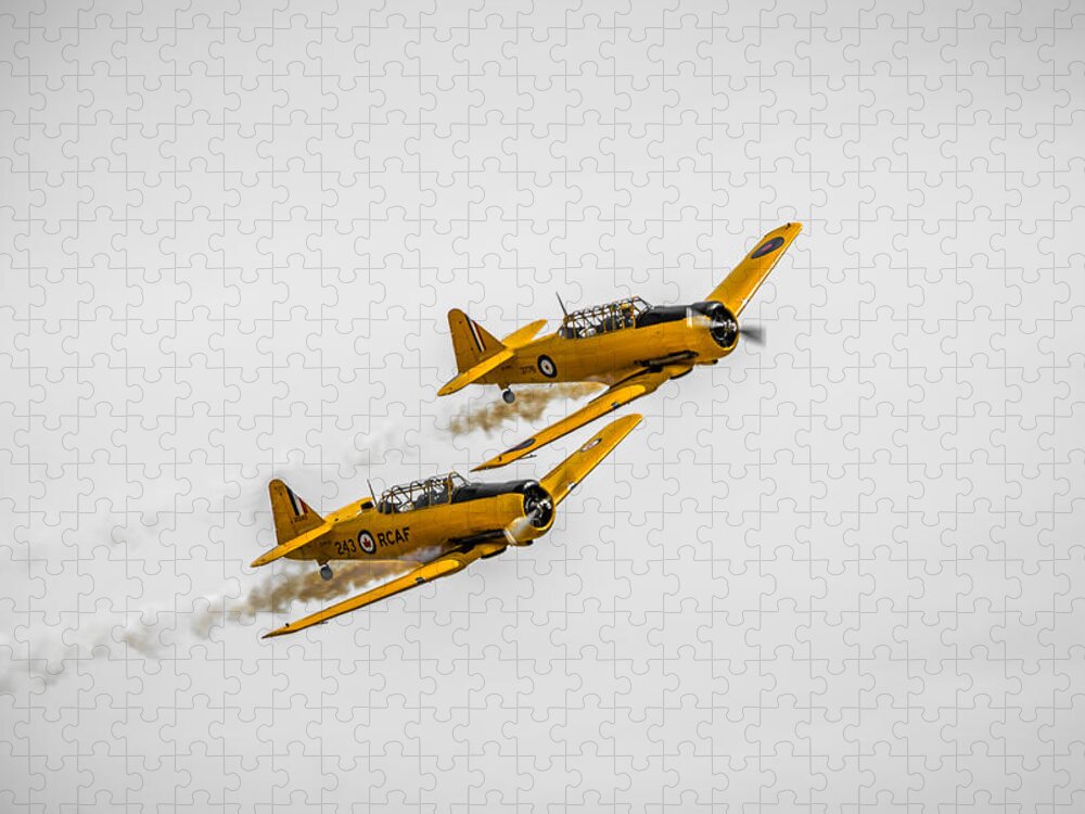 Airport Jigsaw Puzzle featuring the photograph Yellow Thunder Harvard Team by Bill Cubitt