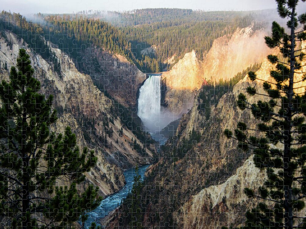 Grand Canyon Of The Yellowstone Jigsaw Puzzle featuring the photograph Yellowstone Falls by Jennifer Ancker
