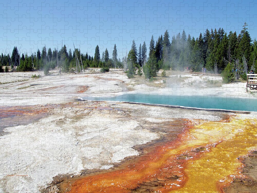 Black Pool Jigsaw Puzzle featuring the photograph Yellowstone Park Black Pool In August 02 by Thomas Woolworth