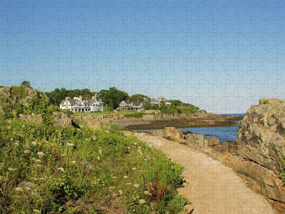 York Harbor Maine Jigsaw Puzzle featuring the photograph York Harbor Maine Cliff Walk 1 by Michael Saunders