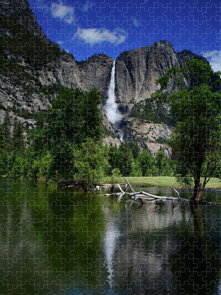 Yosemite Falls From Near Swinging Bridge Jigsaw Puzzle featuring the photograph Yosemite Falls from Near Swinging Bridge by Raymond Salani III