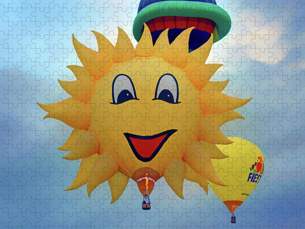 Balloons Jigsaw Puzzle featuring the photograph You Are My Sunshine - Hot Air Balloon by Nikolyn McDonald