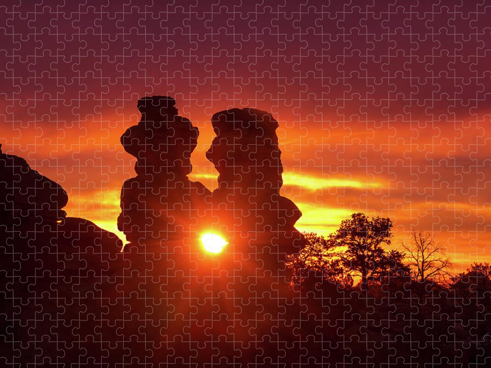 The Siamese Twins Rock Formation Jigsaw Puzzle featuring the photograph You Can Preach A Better Sermon With Your Life Than With Your Lips. by Bijan Pirnia