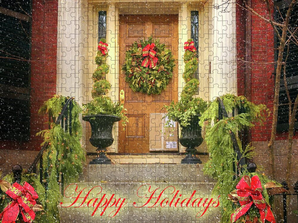 Beacon Hill Jigsaw Puzzle featuring the photograph Yuletide Steps to a Happy Holiday by Sylvia J Zarco