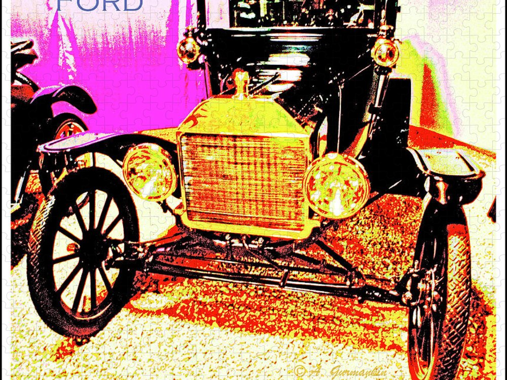 1915 Ford Jigsaw Puzzle featuring the photograph 1915 Ford Classic Automobile by A Macarthur Gurmankin