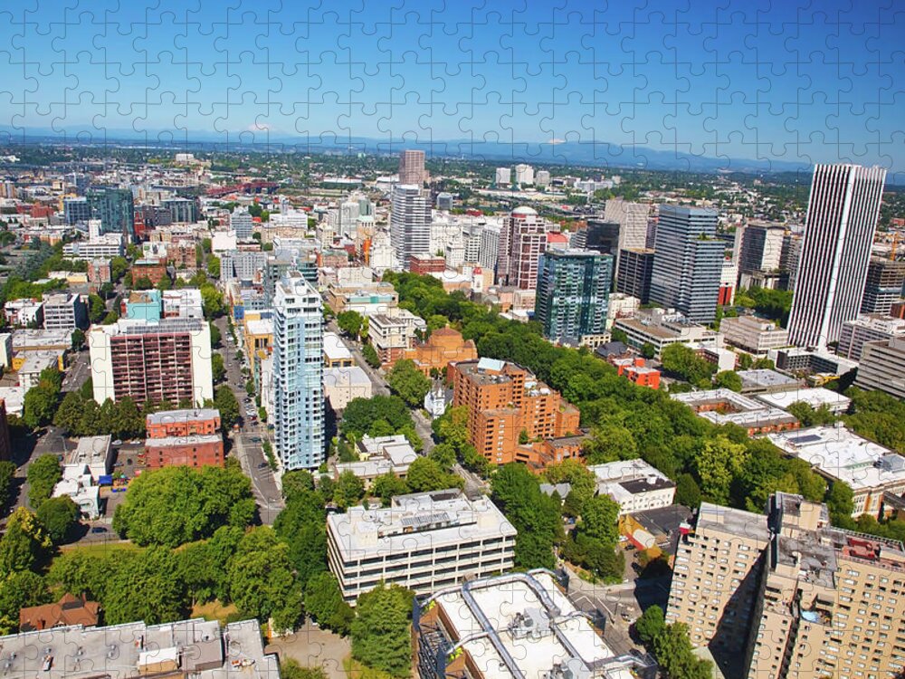 Scenics Jigsaw Puzzle featuring the photograph Aerial View Of Portland #1 by Craig Tuttle / Design Pics