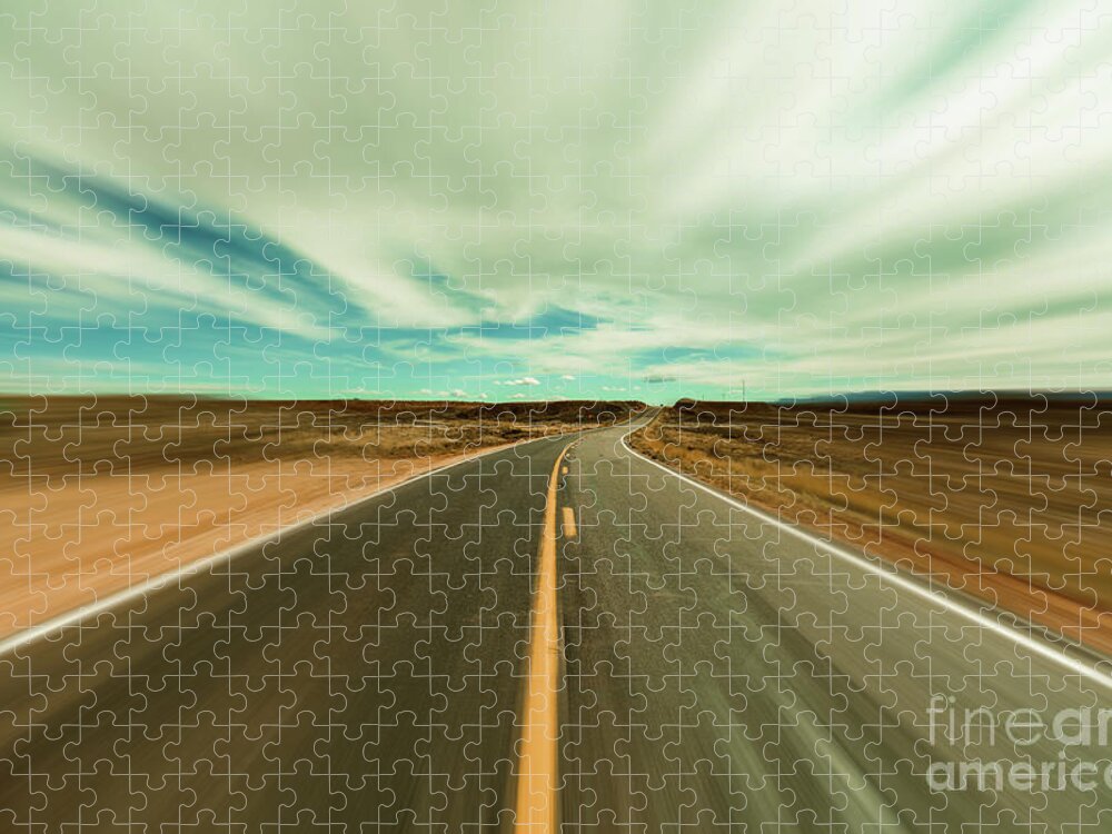 Arizona Jigsaw Puzzle featuring the photograph Arizona Desert Highway #1 by Raul Rodriguez