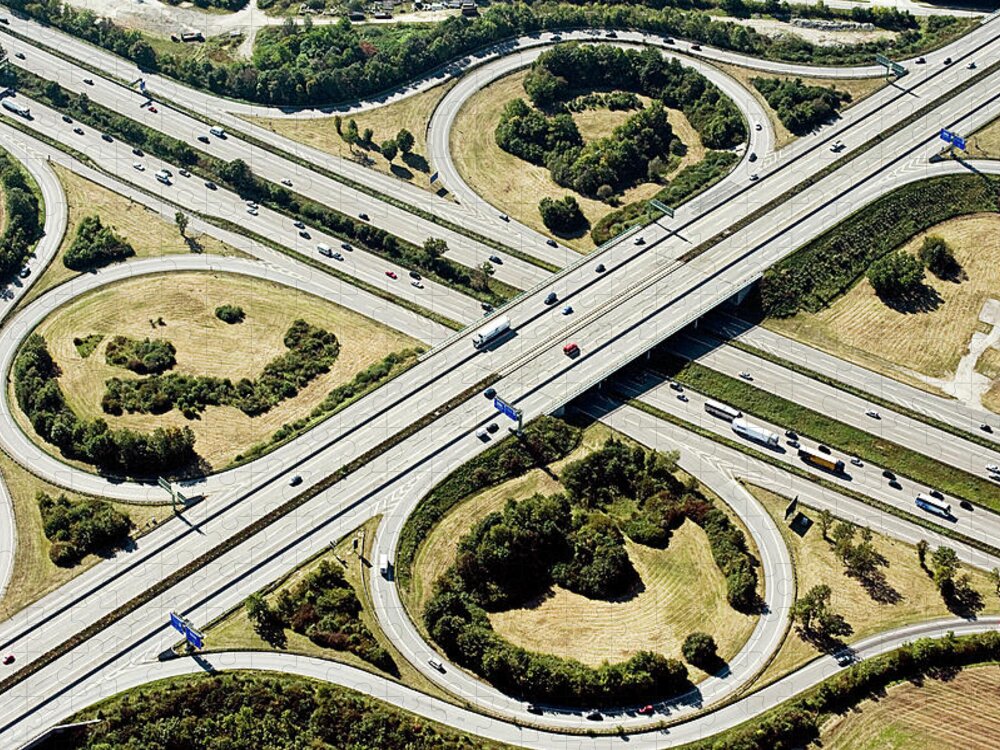 Scenics Jigsaw Puzzle featuring the photograph Autobahnkreuz #1 by Daniel Reiter