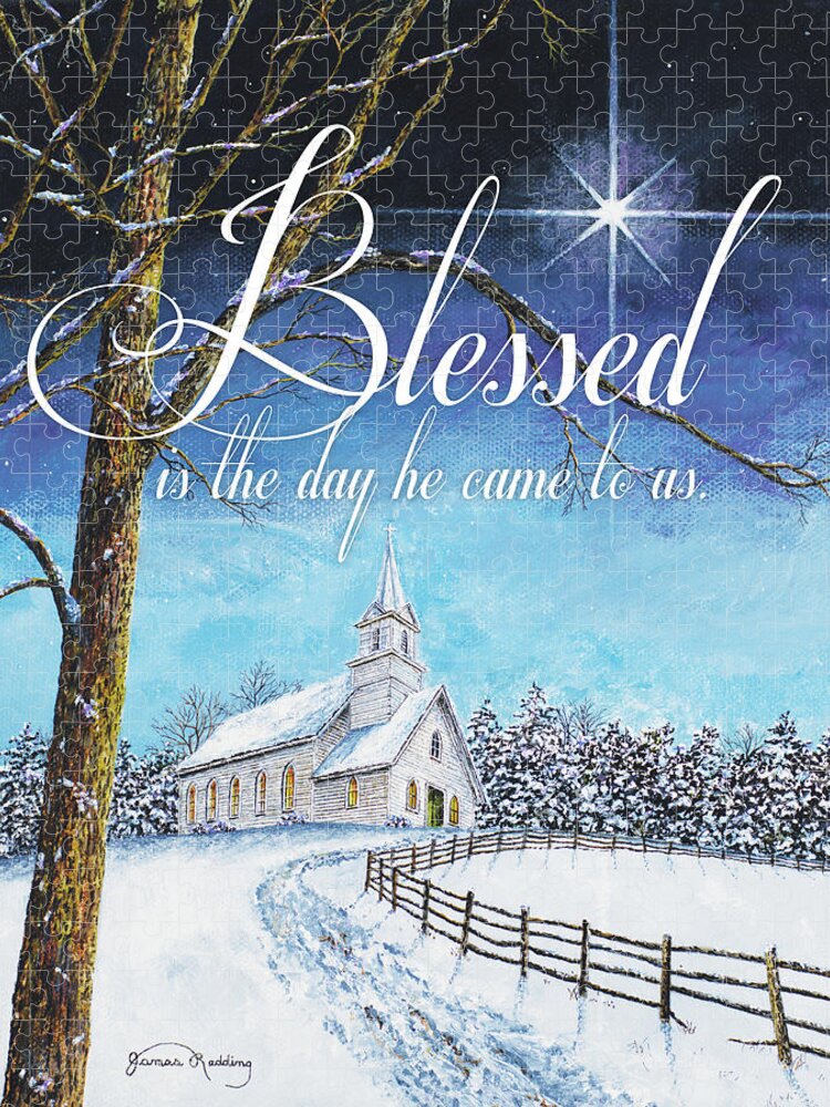 Blessed Jigsaw Puzzle featuring the painting Blessed Church by James Redding