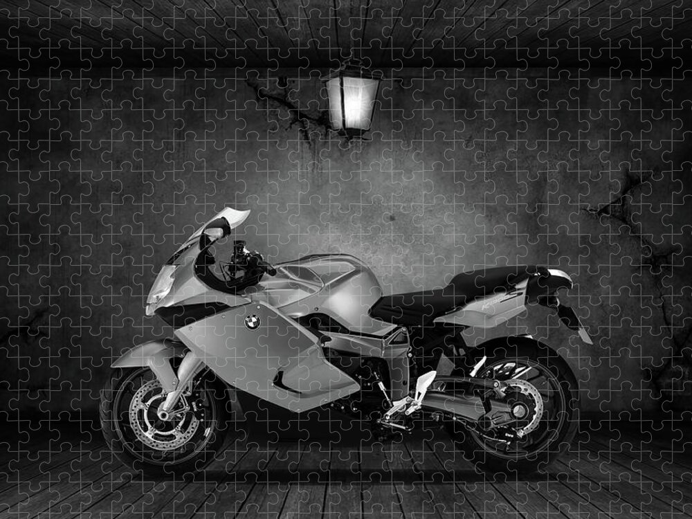 Bmw Jigsaw Puzzle featuring the mixed media BMW K1300S Old Room #1 by Smart Aviation