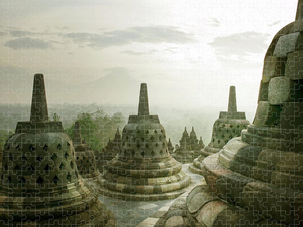 Unesco Jigsaw Puzzle featuring the photograph Borobudur Temple #1 by Huy Lam / Design Pics