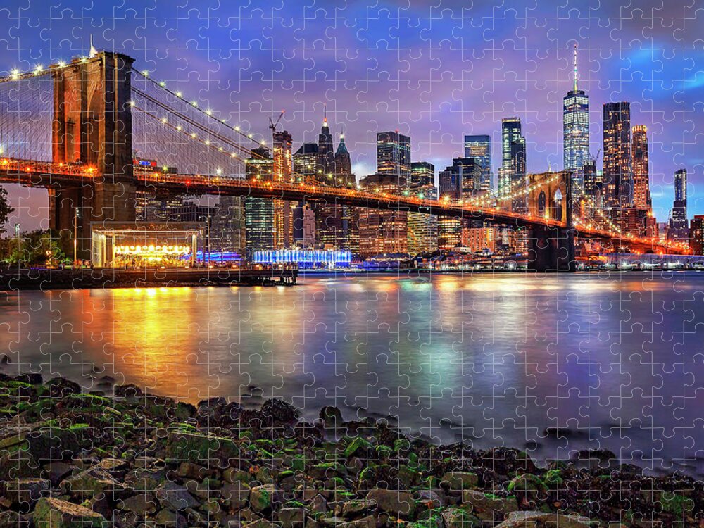 Brooklyn Bridge & Nyc Skyline #1 Jigsaw Puzzle by Lumiere - Pixels