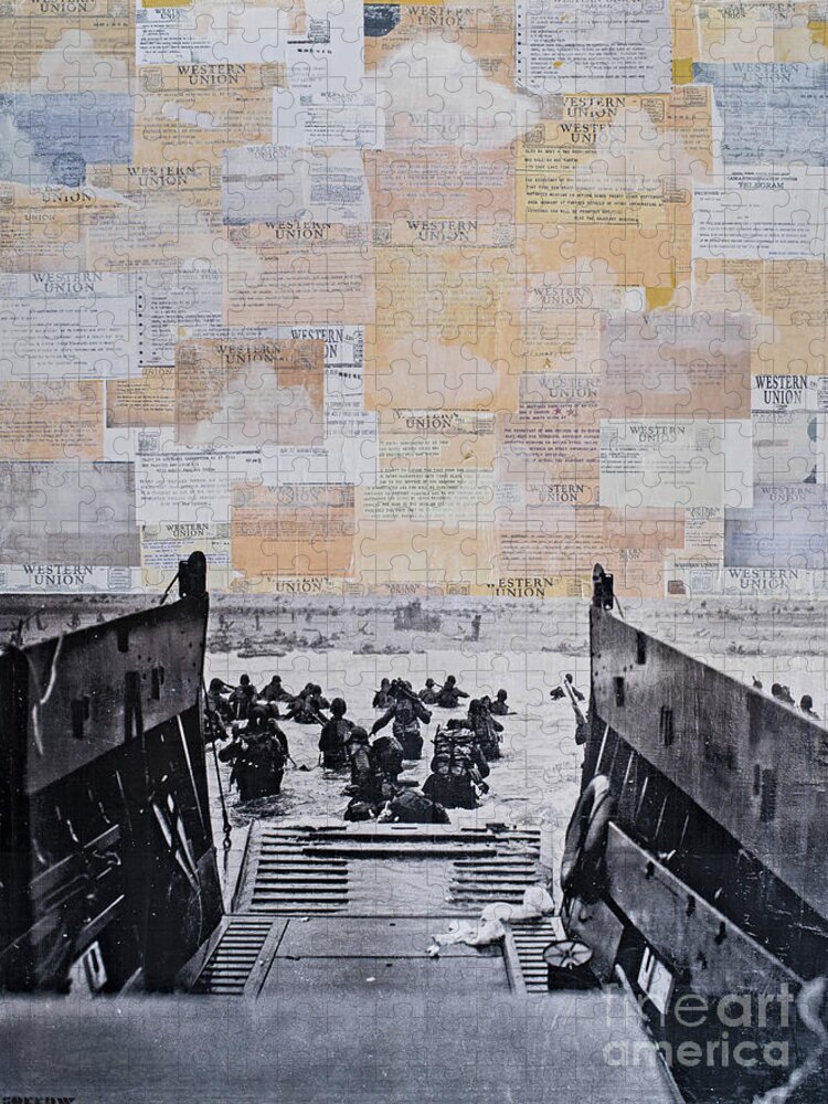 Dday Jigsaw Puzzle featuring the mixed media Operation Overlord by SORROW Gallery