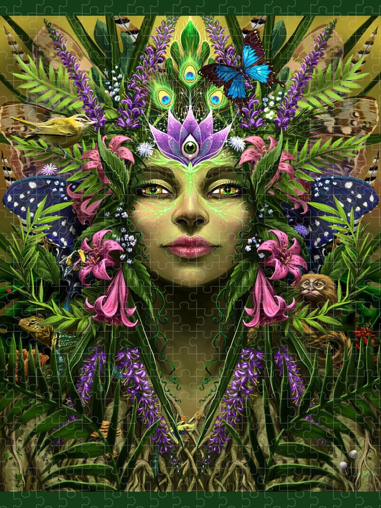 Gaia Jigsaw Puzzle featuring the painting Divine Life #1 by Cristina McAllister