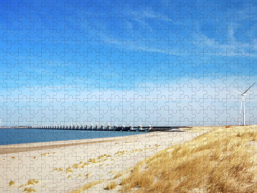 Environmental Conservation Jigsaw Puzzle featuring the photograph Eastern Scheldt Storm Barrier, Clear #1 by Sara winter