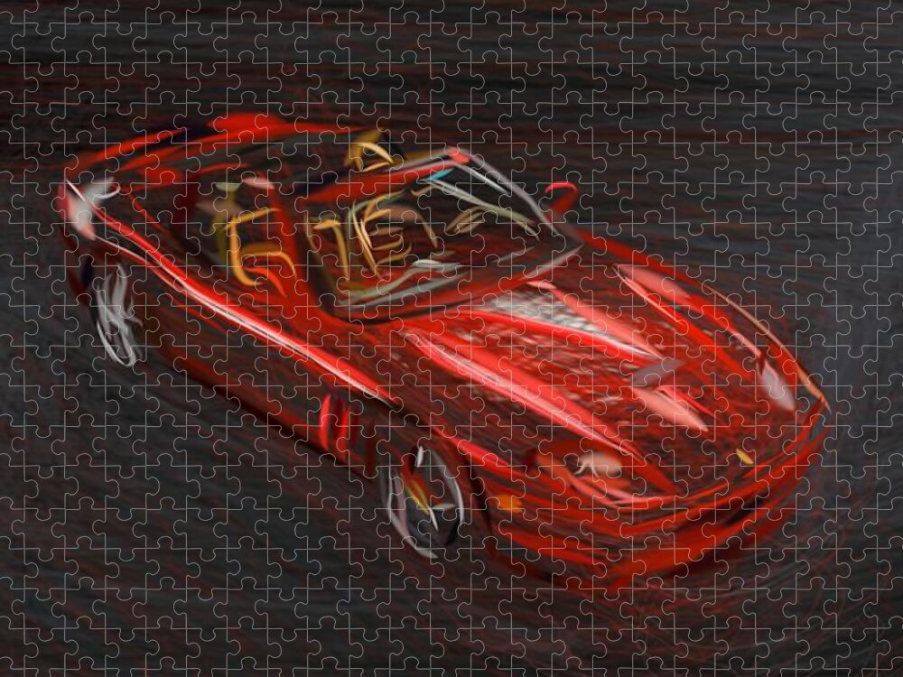 Ferrari Jigsaw Puzzle featuring the digital art Ferrari 575M Superamerica Draw #1 by CarsToon Concept