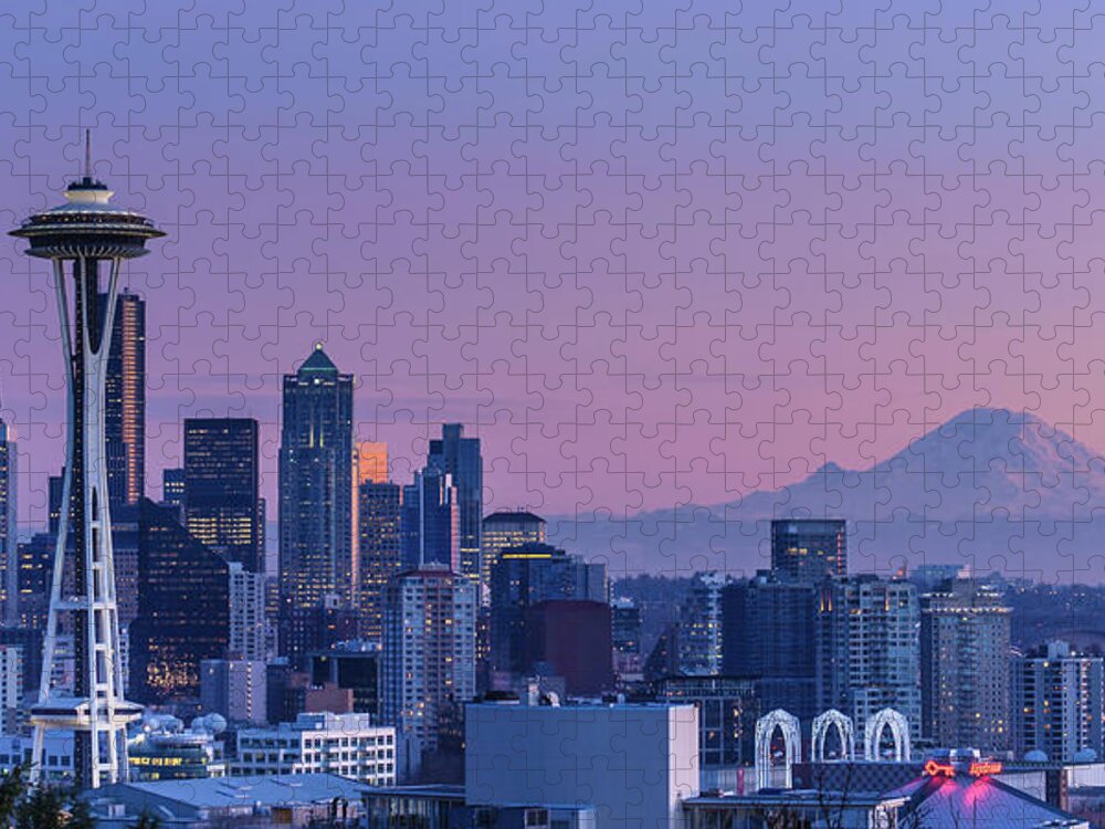 Tranquility Jigsaw Puzzle featuring the photograph Good Evening, Seattle #1 by Dan Mihai