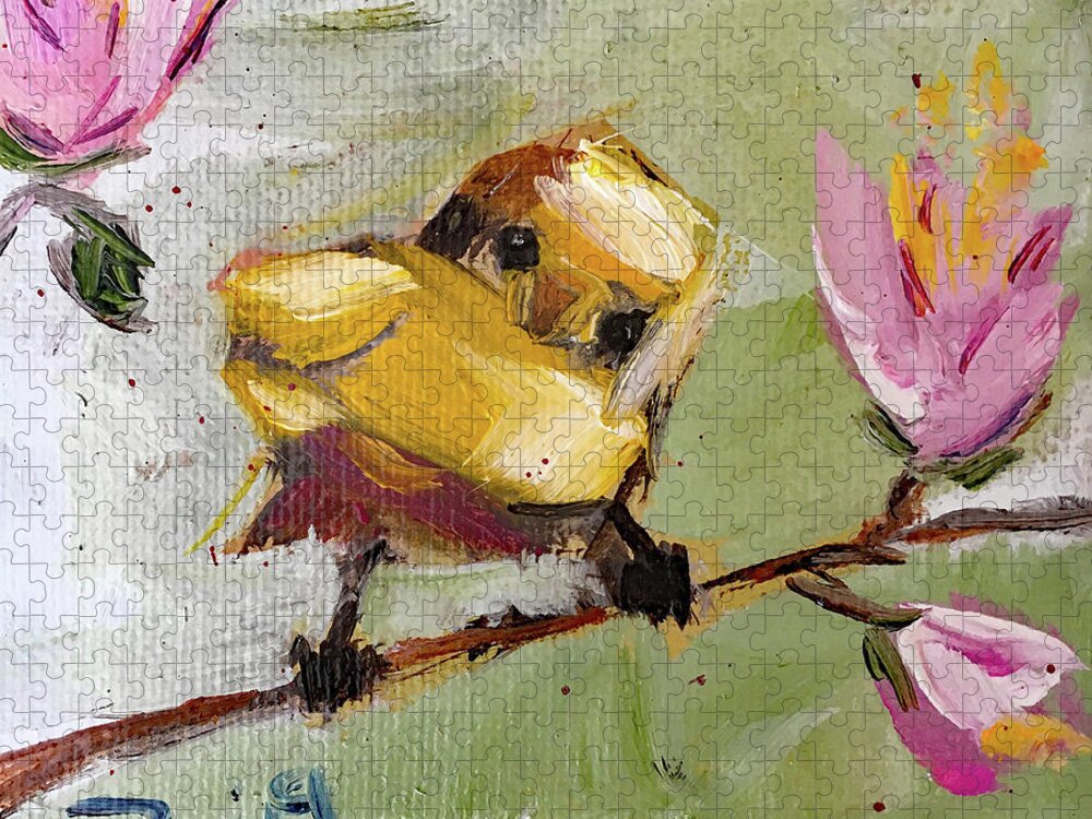 Bird Jigsaw Puzzle featuring the painting Hey Cutie by Roxy Rich