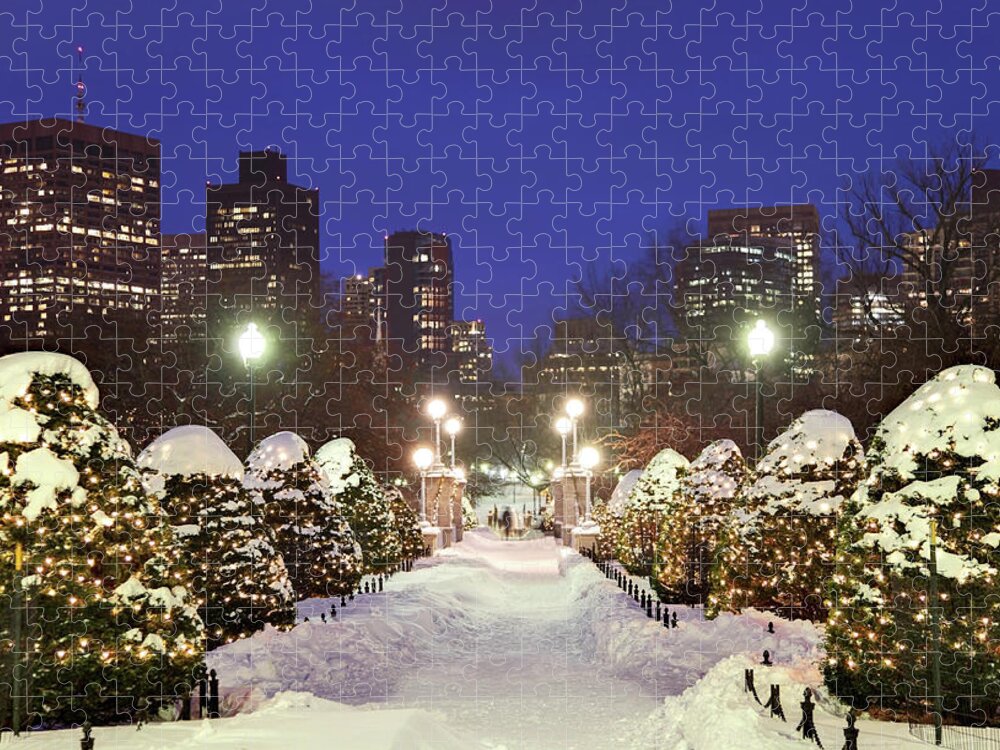 Downtown District Jigsaw Puzzle featuring the photograph Holidays In Boston #1 by Denistangneyjr