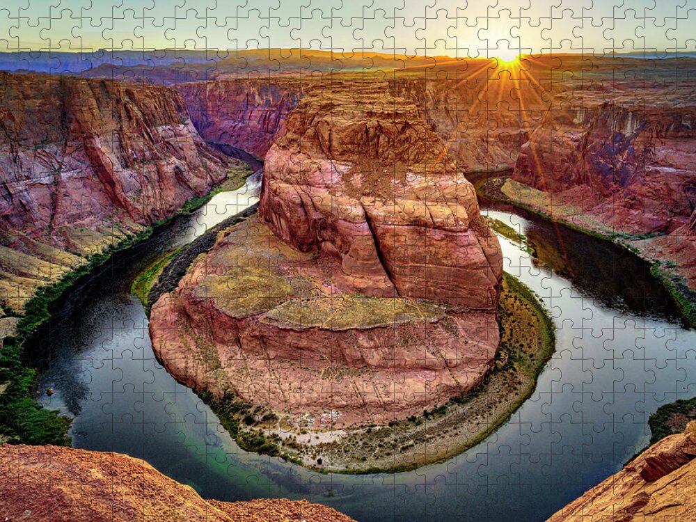 Estock Jigsaw Puzzle featuring the digital art Horseshoe Bend, Page, Arizona #1 by Joanne Montenegro