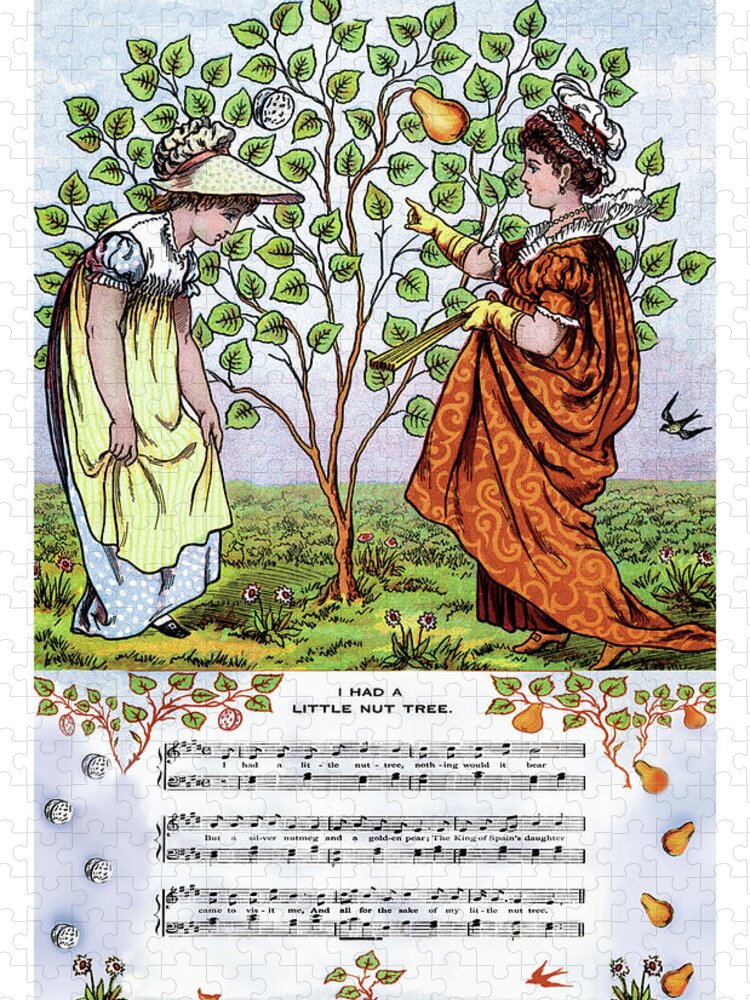 Pear Jigsaw Puzzle featuring the painting I Had a Little Nut Tree #1 by Walter Crane
