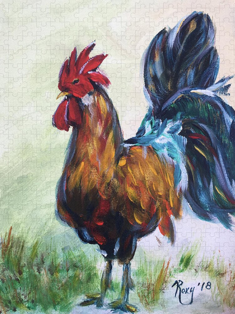 Rooster Jigsaw Puzzle featuring the painting Im Sexy and I Know it #1 by Roxy Rich