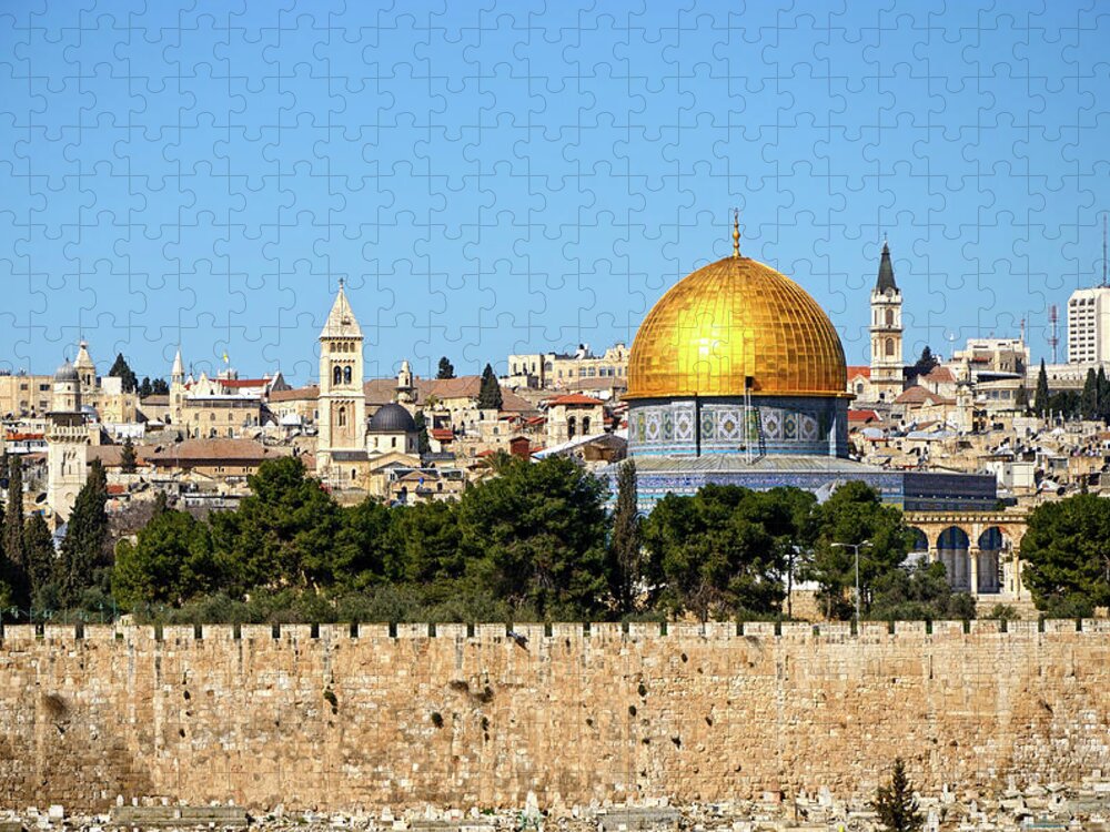 Dome Of The Rock Jigsaw Puzzle featuring the photograph Jerusalem #1 by Madzia71