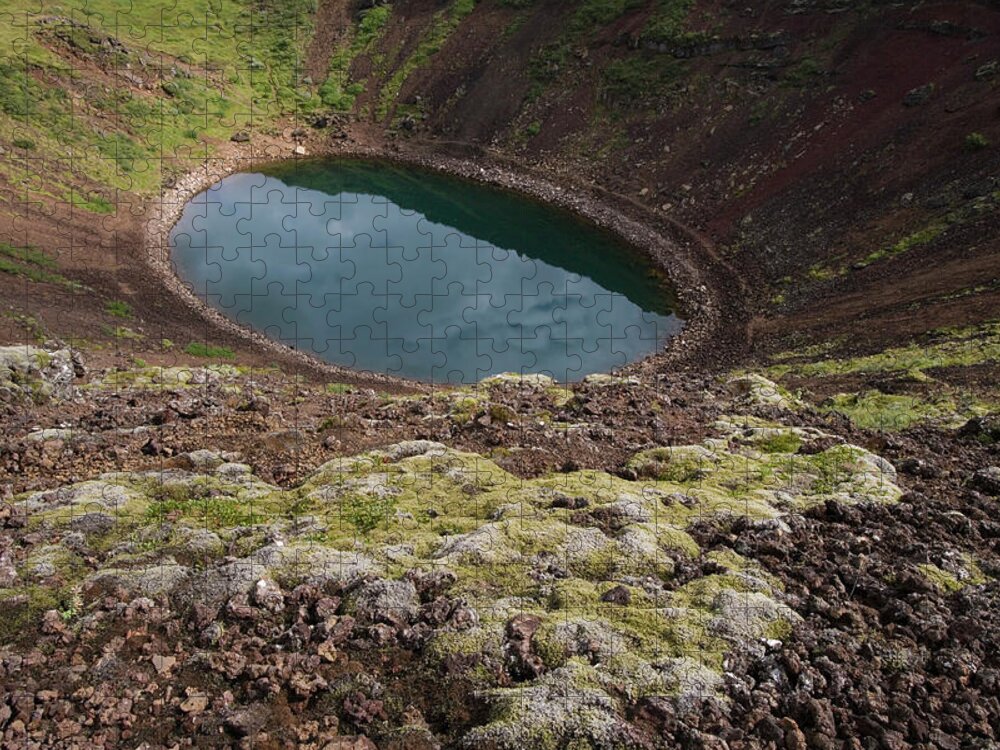Scenics Jigsaw Puzzle featuring the photograph Kerid Volcanic Crater #1 by Holger Leue