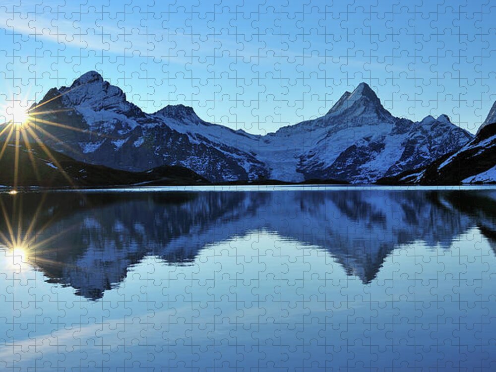 Scenics Jigsaw Puzzle featuring the photograph Lake Bachalpsee #1 by Raimund Linke