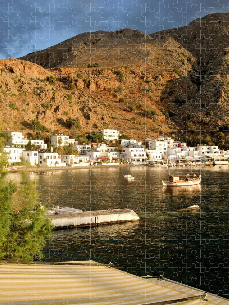 Greece Jigsaw Puzzle featuring the photograph Loutro, Crete, Greece #1 by Steve Outram