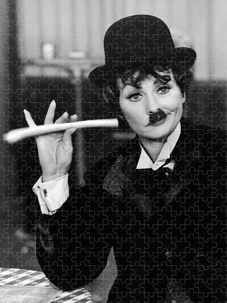 Television Shows Only Jigsaw Puzzle featuring the photograph Lucille Ball Dressed As Charlie Chaplin by Ralph Crane