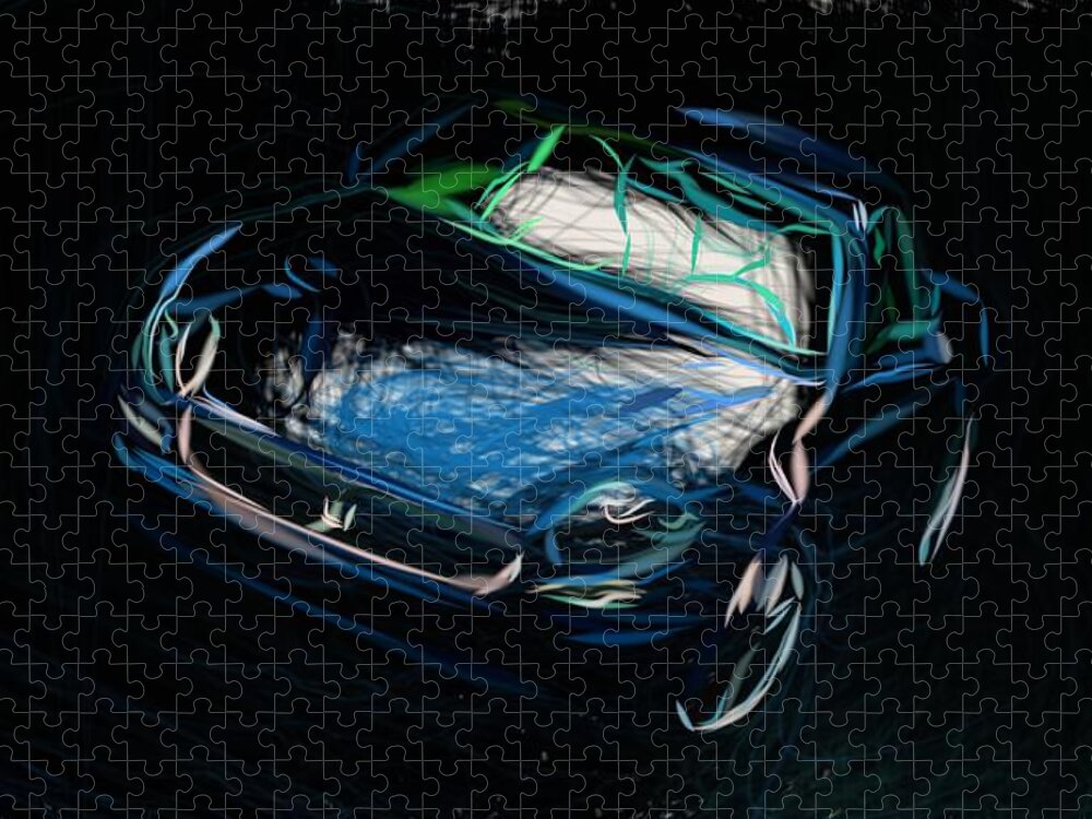 Maserati Jigsaw Puzzle featuring the digital art Maserati 3200 GT Draw #1 by CarsToon Concept