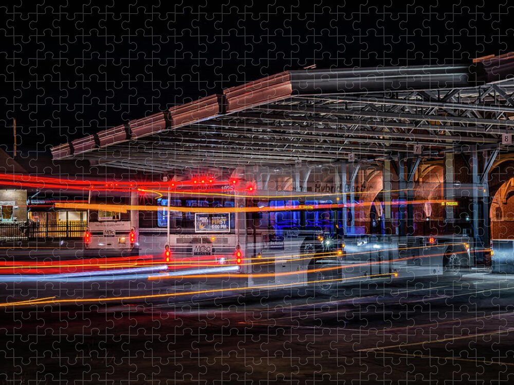 Iconic Jigsaw Puzzle featuring the photograph Night Bus #1 by William Christiansen