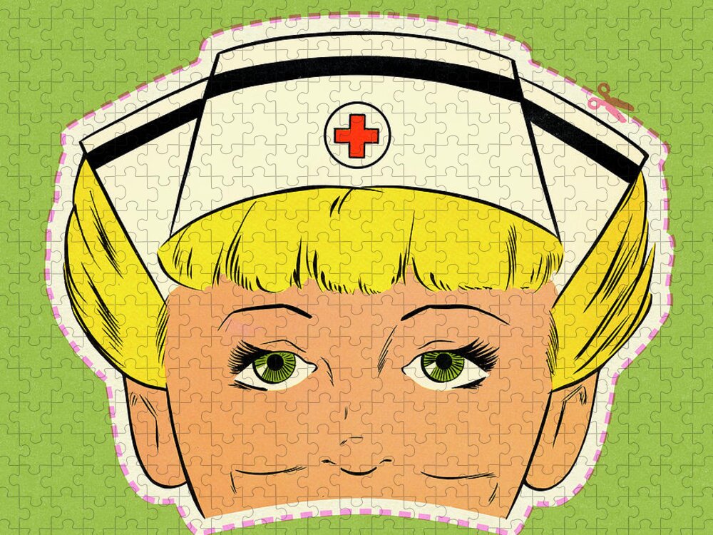 Accessories Jigsaw Puzzle featuring the drawing Nurse Mask by CSA Images