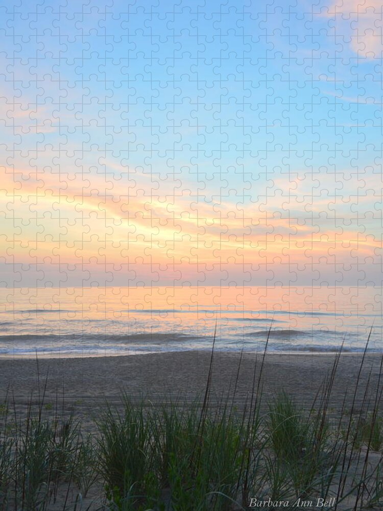 Obx Sunrise Jigsaw Puzzle featuring the photograph OBX Sunrise #1 by Barbara Ann Bell