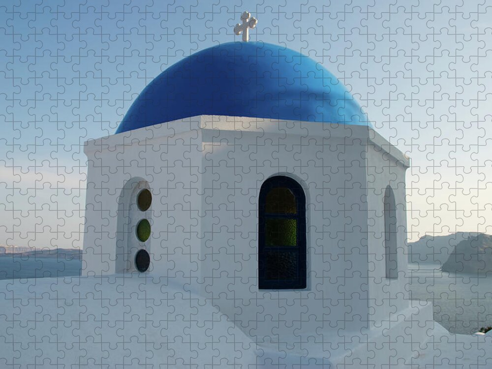 Greece Jigsaw Puzzle featuring the photograph Santorini Church #1 by Lightshows