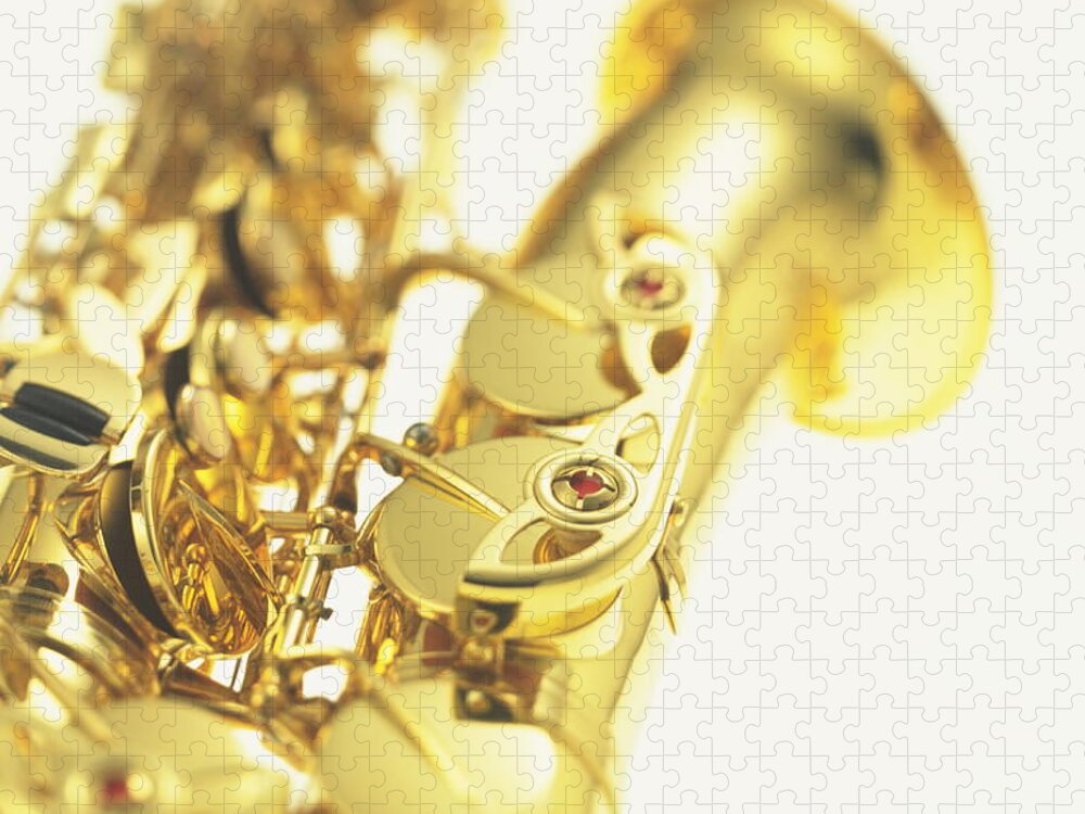 White Background Jigsaw Puzzle featuring the photograph Saxophone #1 by F-64 Photo Office/amanaimagesrf