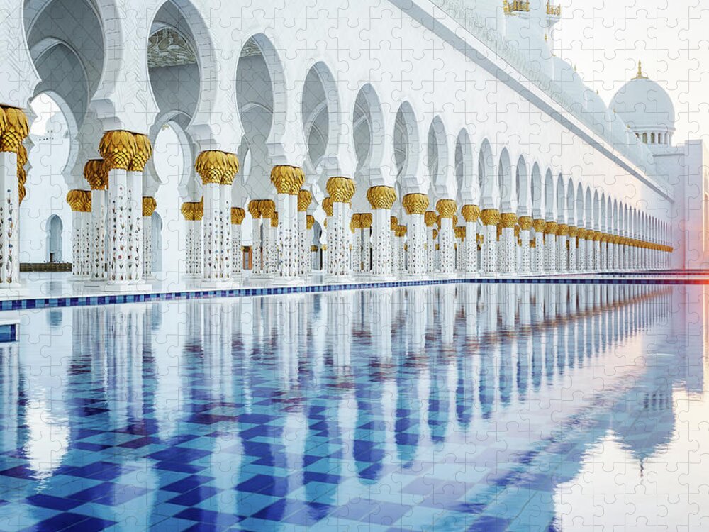 Symmetry Jigsaw Puzzle featuring the photograph Sheikh Zayed Grand Mosque by Nicole Young