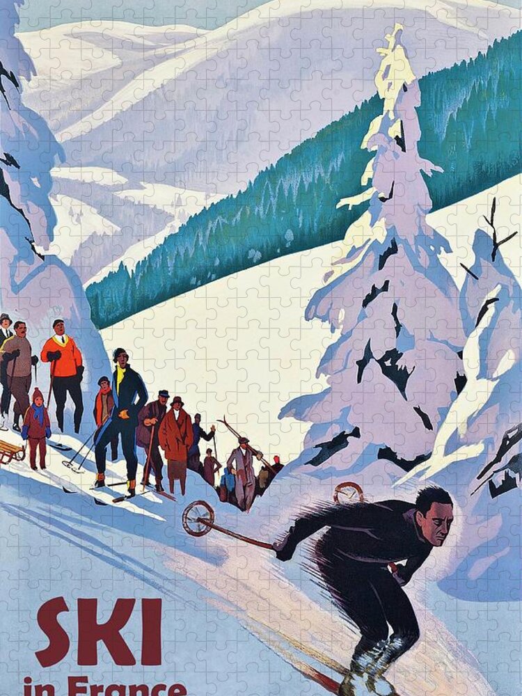 Ski Jigsaw Puzzle featuring the digital art Ski in France #1 by Long Shot