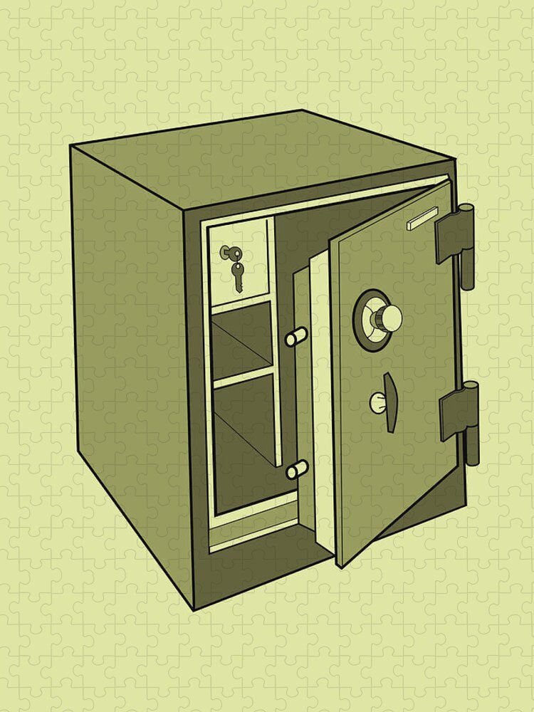 Asset Jigsaw Puzzle featuring the drawing Small Cash Safe #1 by CSA Images