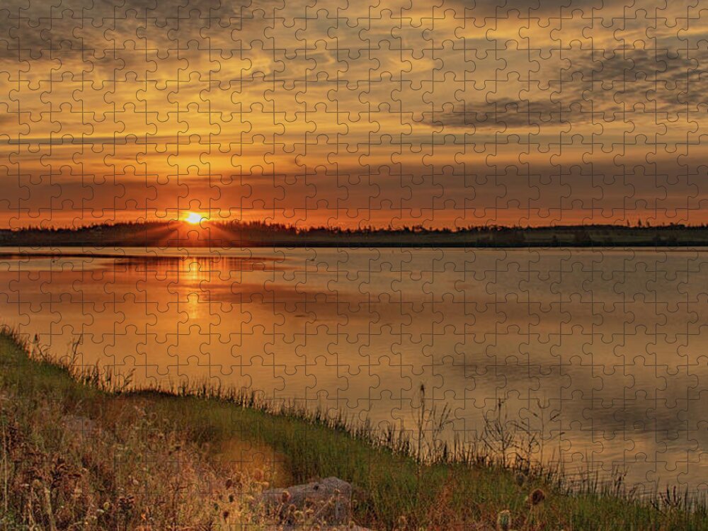 Pei Jigsaw Puzzle featuring the photograph Sunrise at Paynter's Creek by Marcy Wielfaert