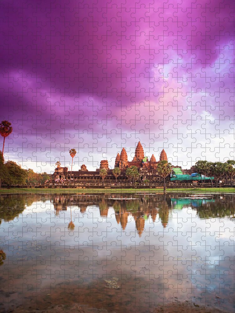 Tranquility Jigsaw Puzzle featuring the photograph The Angkor Wat Temple At Sunset #1 by Matthew Micah Wright