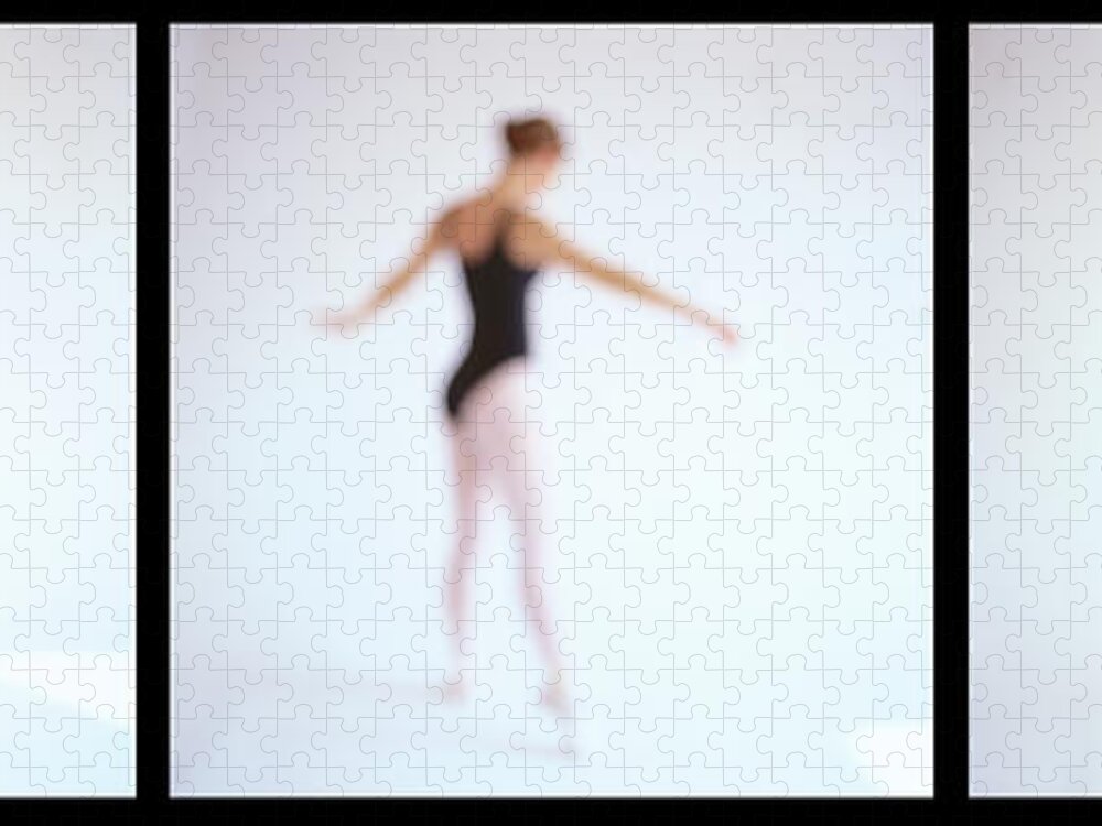 Ballet Dancer Jigsaw Puzzle featuring the photograph Three Different Postures Performed By A #1 by George Doyle