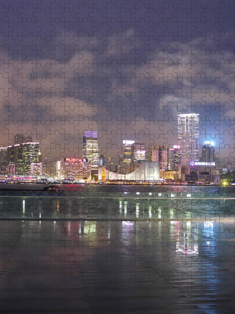 Tranquility Jigsaw Puzzle featuring the photograph Victoria Harbour #1 by Alex Leung, Hong Kong